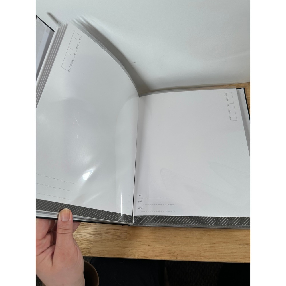 Black Photo Album Memory Book Minimalist Professional Scrapbook 11x10